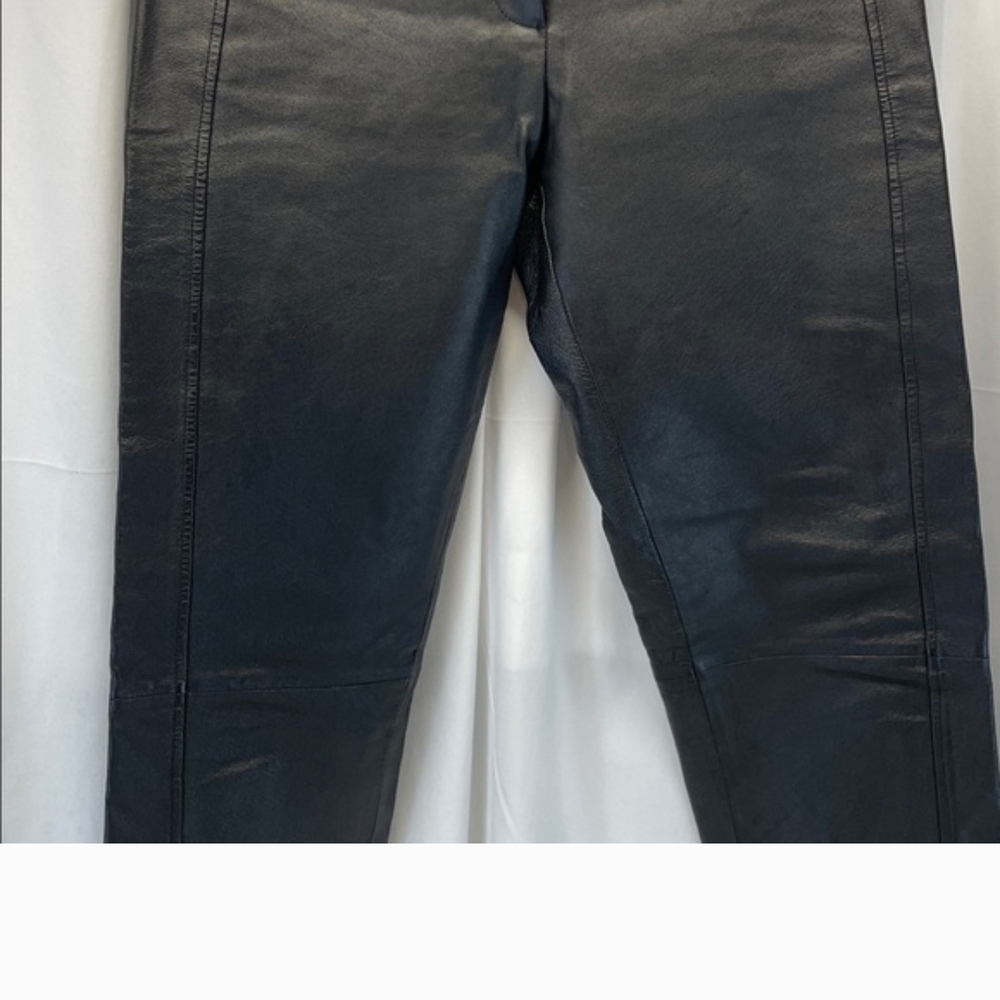 Bagatelle Genuine Leather Women's Black Straight Leg Jeans - Picture 8 of 9